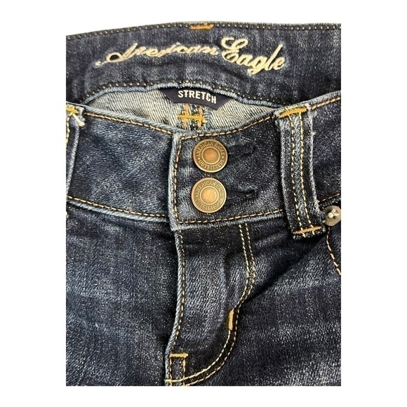 American Eagle Outfitters Artist Cropped Dark Denim Womens Size 0 Regular - Picture 3 of 6